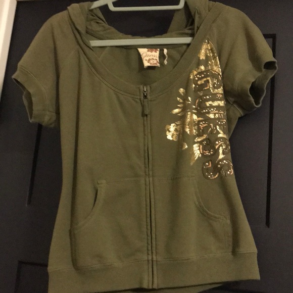 Army Green GUESS HOODIE - Picture 1 of 6